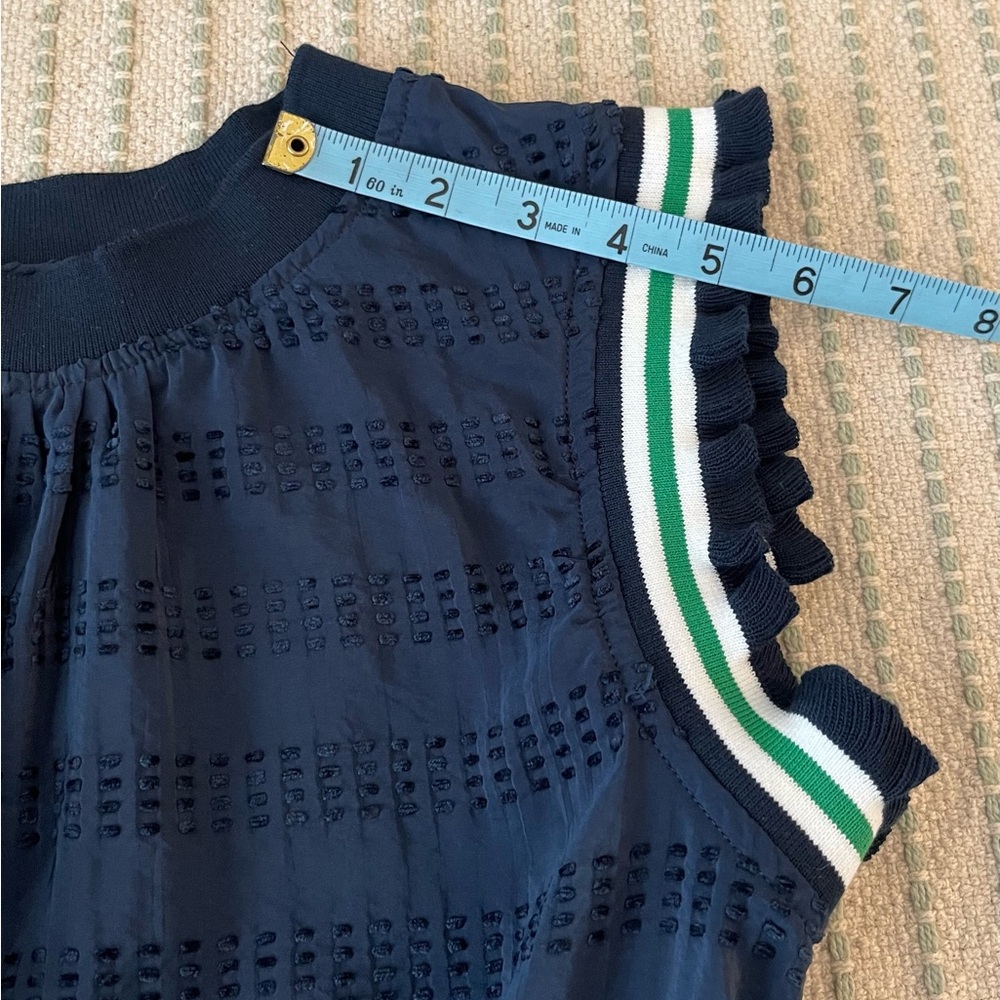 Voy - Elegant Navy Midi Dress - w/ Cute Trim Dteails - Size: Medium - Picture 5 of 8